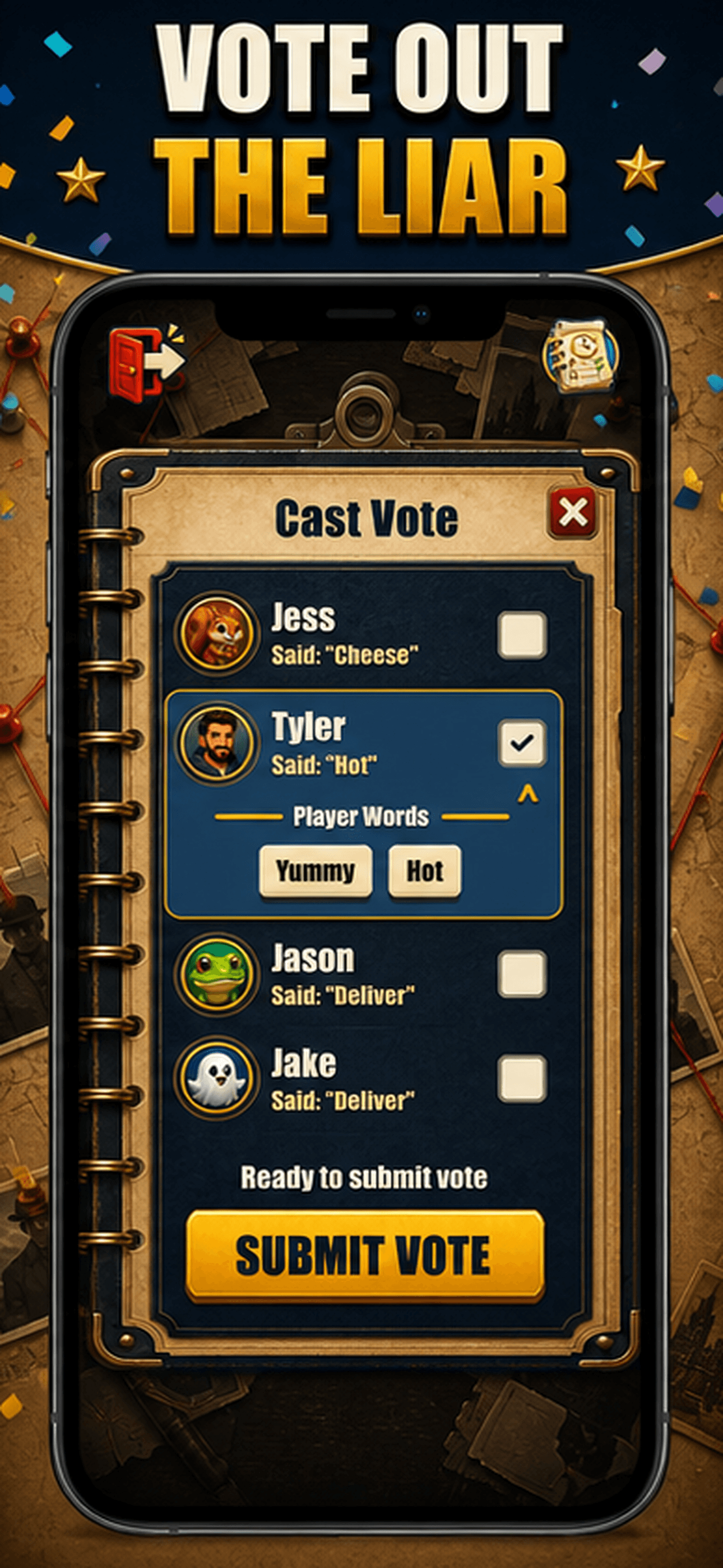 ClueMates voting screen